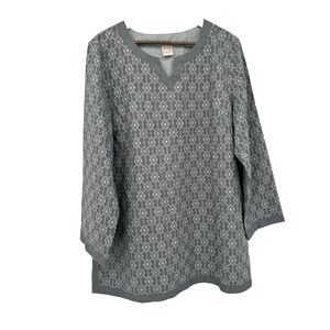 BLAIR pullover tunic top light geometric grey pattern long sleeve cover up dress